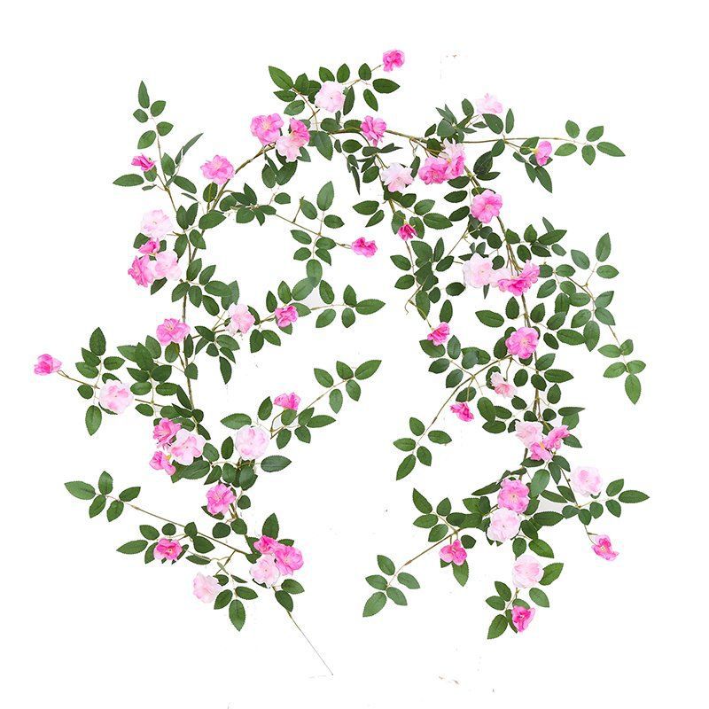 Artificial Rose vid tubo de aire acondicionado bobinado pared ratán plástico paisaje flor decorativa tira