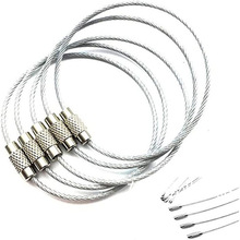 304透明包胶钢丝圈 包胶钢丝钥匙圈 吊牌挂扣 亚马逊多功能电缆绳