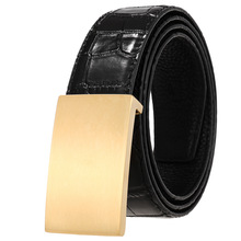 时尚不锈钢针扣皮带 男士腰带 头层牛皮皮带LY35-61592-8