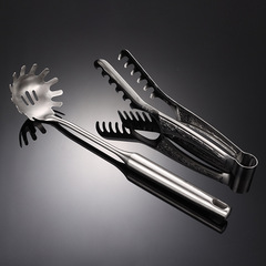 Cross-border Amazon best-selling 304 stainless steel pasta server, steak tongs with serrated teeth, salad tongs wholesale
