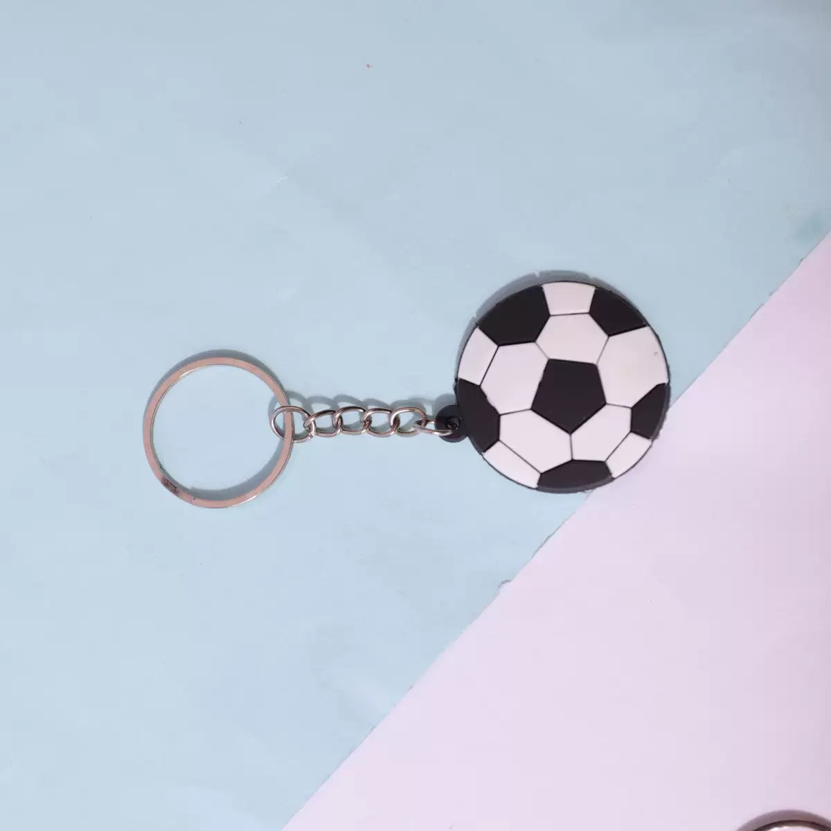 Llavero de fútbol, deportes, pelota, dibujos animados, PVC, goma suave, mochila escolar, accesorios de regalo, explosión transfronteriza de Amazon