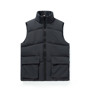 Large pocket sleeveless waistcoat vest social spirit guy vest winter personalized warm vest men's slim fit fashion brand