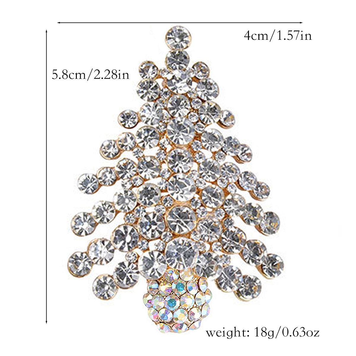 Europa y América rhinestone árbol de Navidad ramillete joyería creativa regalo broche Ventas Directas la fábrica