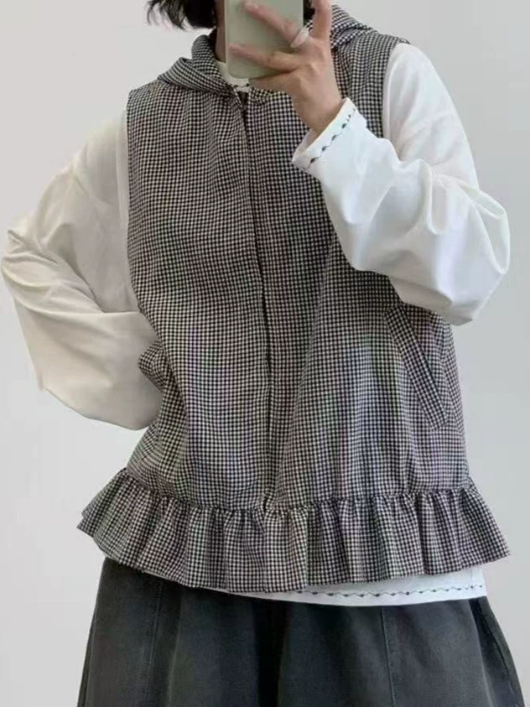 Японский осенний жилет с капюшоном, куртка