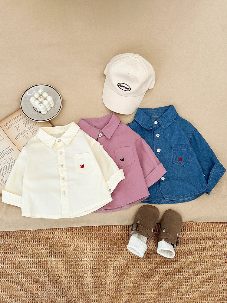 Camisas para Niños, Nueva Colección Otoño 2026, Tops de Manga Larga para Bebés, Ropa Infantil Moderna y Elegante, Camisas Vaqueras para Niños, Primavera