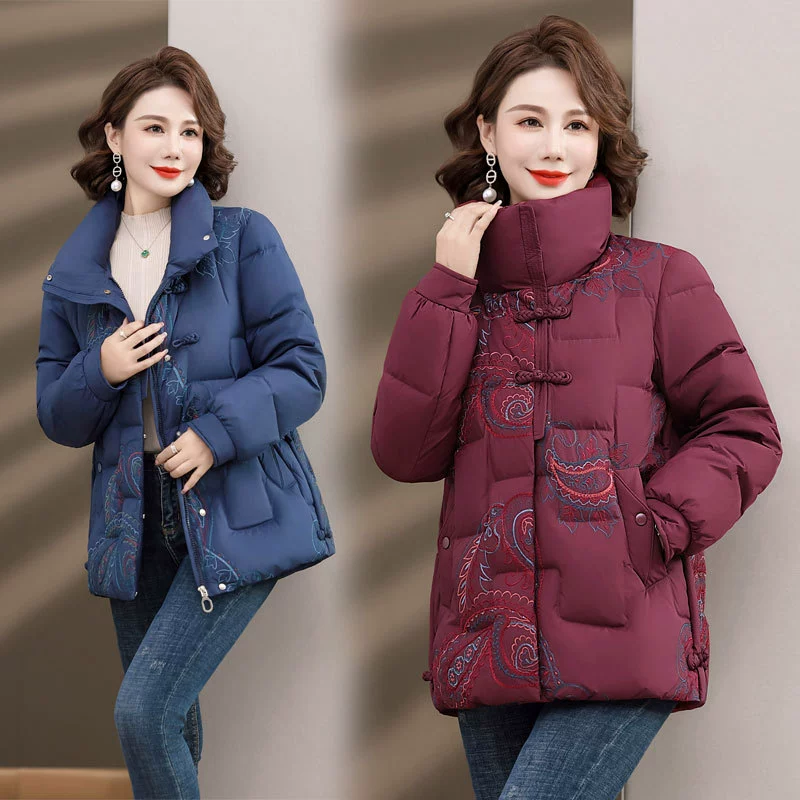 Женский Зимний новый белый утиный пуховик для мам среднего и пожилого возраста 2023 года, женское утолщенное Пальто Для Бабушек старшего возраста