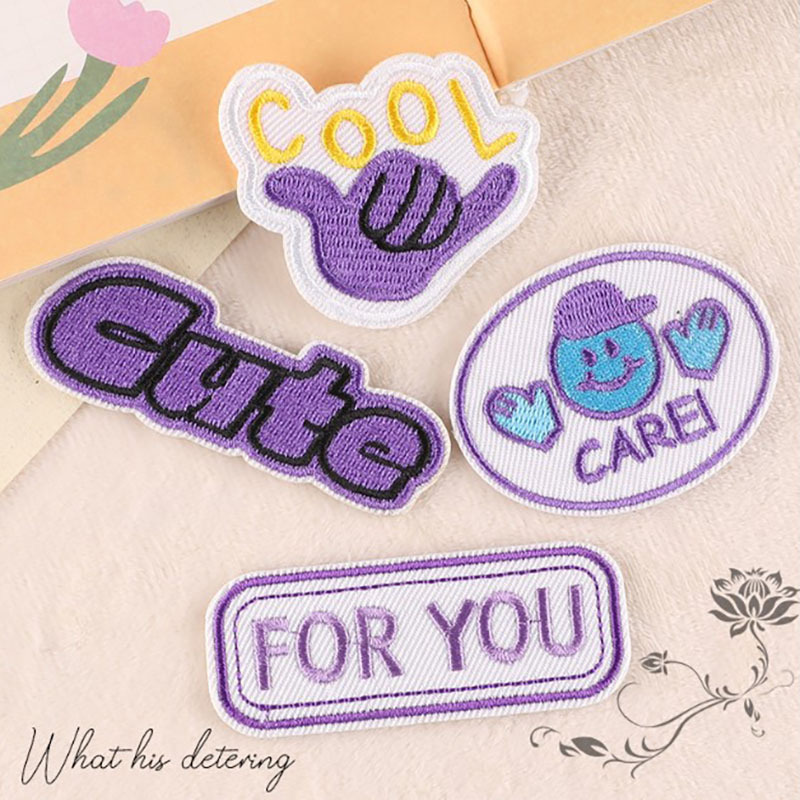 紫色徽章刺绣补丁布贴衣服辅料外套大衣羽绒服装饰帽子包包补洞