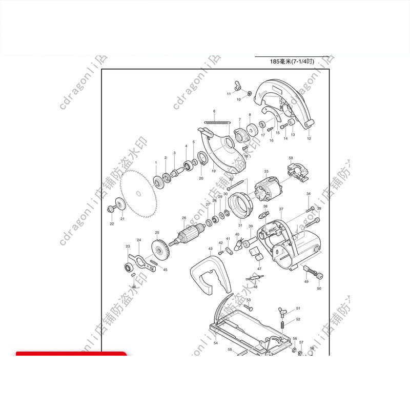 正品makita牧田5806B电圆锯维修零配件转定子轴承室开关碳刷齿轮