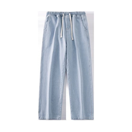 Jeans Men's Spring and Autumn 2023 New Loose High Street Straight Wide Leg Pants Summer Casual Long Pants Men's