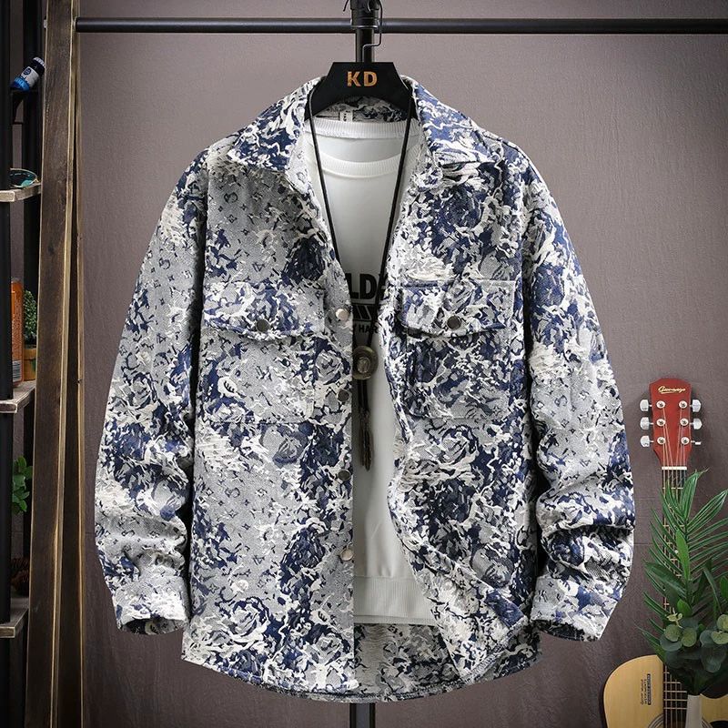 Spring retro ethnic shirt, jacket, ethnic style, increased thickness, oversize