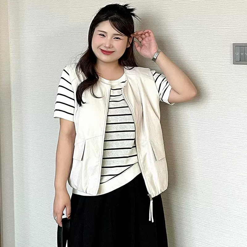 大码女装宽松休闲坎肩外套女无袖上衣2026春夏胖mm工装马甲NW1378