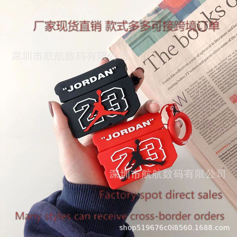 Jordan No. 23 Jersey AirPods Pro 1St and 2Nd Generation 3Rd Generation Compatible Apple Earphone Case Bluetooth Silicone Protective Soft Cover Jordan No. 23 Jersey AirPods Pro 1St and 2Nd Generation 3Rd Generation Compatible Apple Earphone Case Bluetooth Silicone Protective Soft Cover