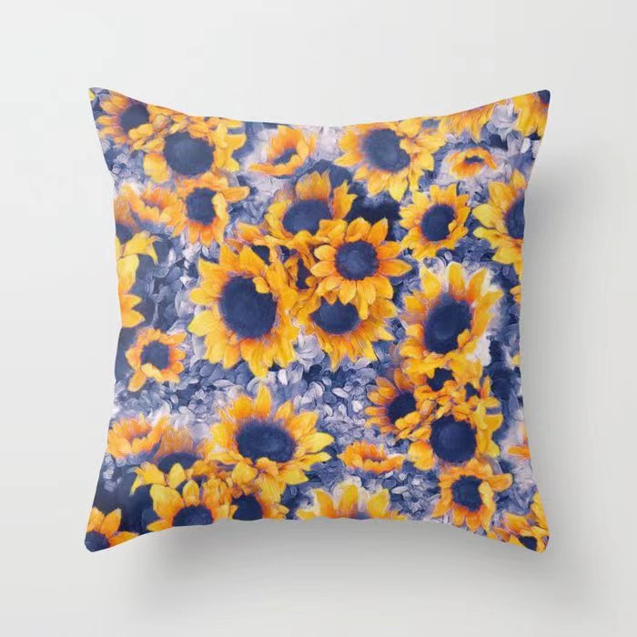 Girasol amarillo girasol funda de almohada Nordic casa estilo melocotón piel sofá del coche cojín cubierta image 11