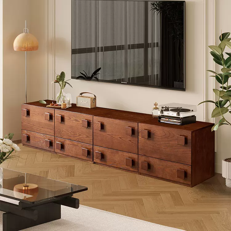 中古实木电视柜组合客厅靠墙储物柜卧室床头复古餐边柜边柜卡门柜