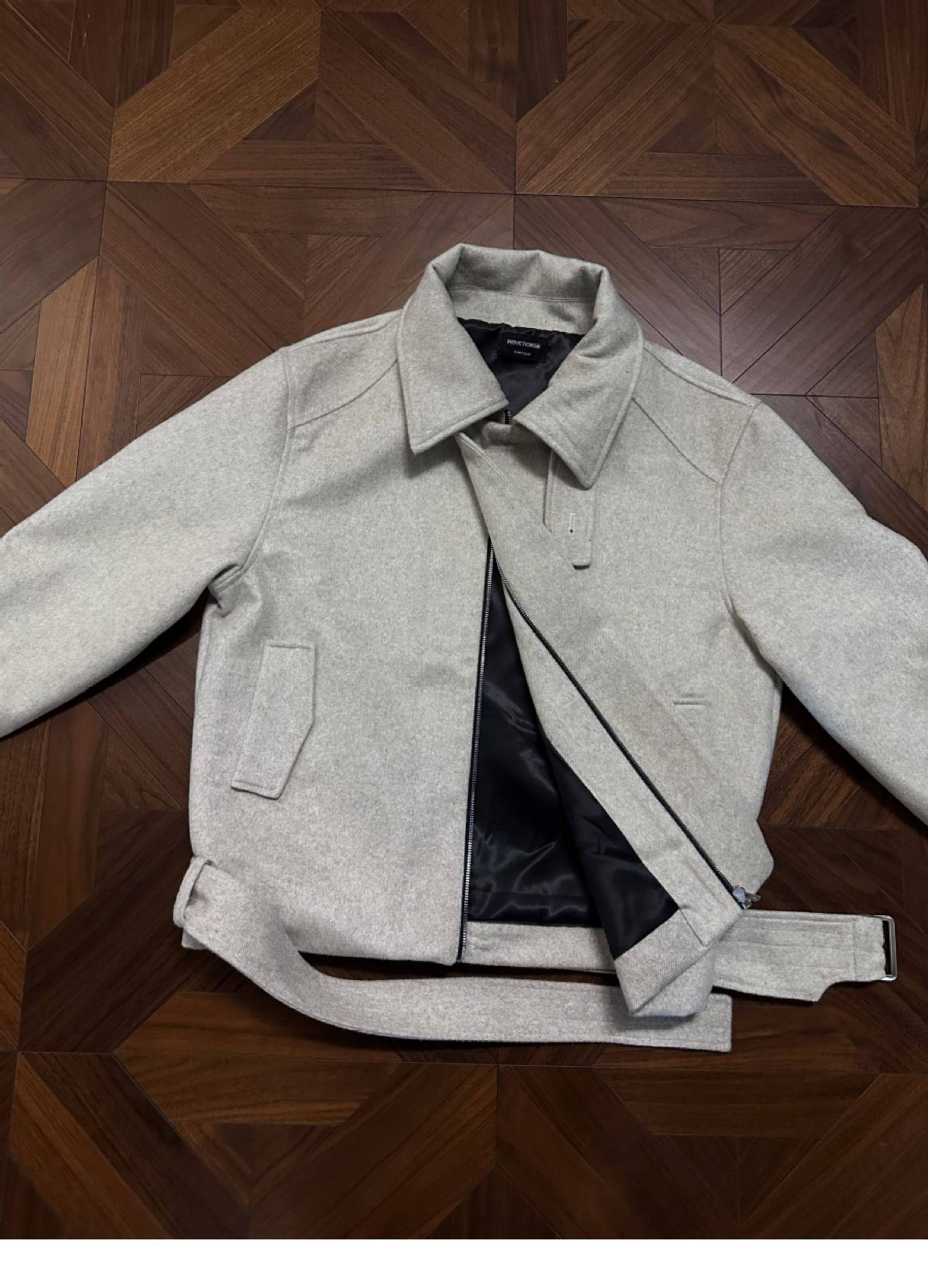 Wolljacke mit dekonstruierten Schultern und Trägern, dickes, warmes Garn mit Blumenmuster, Wollmantel mit Revers, stilvolles Oberteil_voghion.com