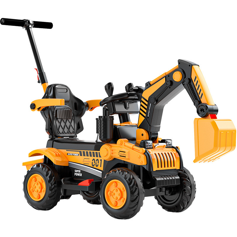Excavadora de juguetes eléctricos para niños 1 - 5 años de edad coche de ingeniería puede sentarse en excavadora eléctrica de control remoto grande