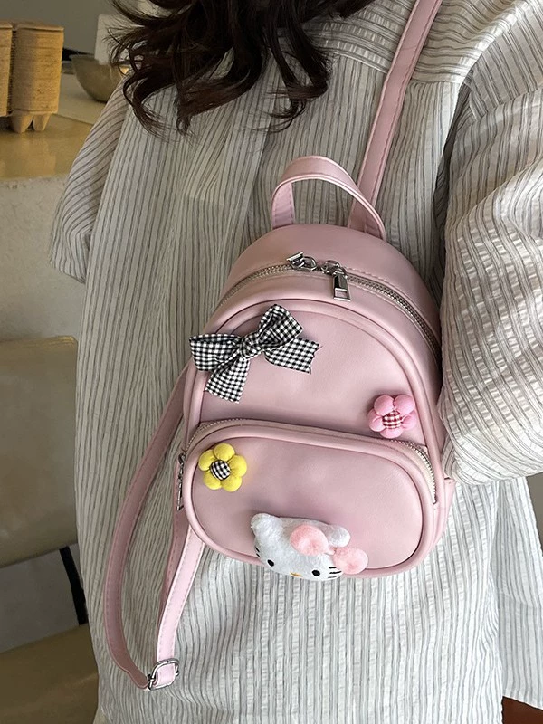 (Cross-border trading), universal cute backpack, shoulder bag, small fashionable school bag with bow, city style