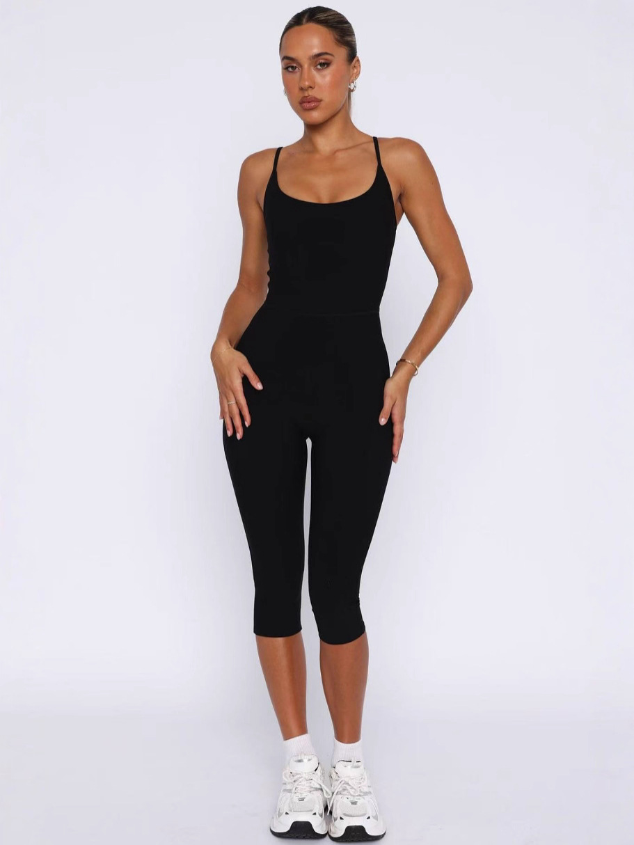 L25J121 - 2025 Europa y los Estados Unidos verano nuevo deporte elástico casual 7 - pantalon para mujeres