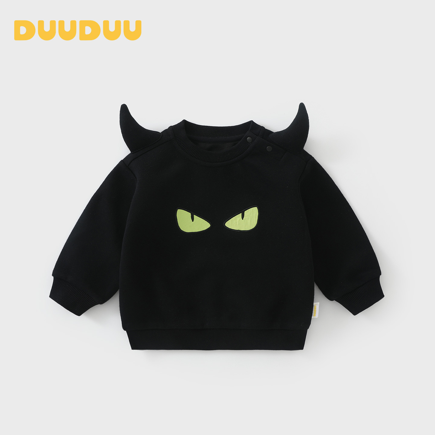 DUUDUU Black Kids Sweatshirt 2026 New Autumn Style Boys' Clothes Baby Long-Sleeved Top Trendy Street Style