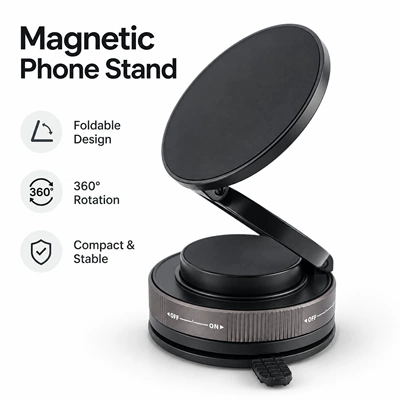 Magsafe Magnetic Car Phone Holder Suction Cup Type 360-Degree Rotating Foldable Dashboard Navigation Holder (Car phone holder) - j28-2-black-japans-best-selling-model-supports-skin-texture-adsorption-disassembly-without-leaving-traces