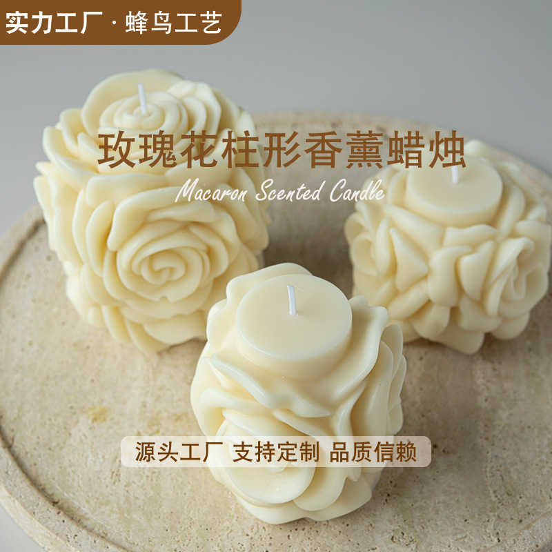 Ventas transfronterizas de rosas columnares vela de incienso regalo de mano joyas para el hogar regalo de Año Nuevo vela al por mayor