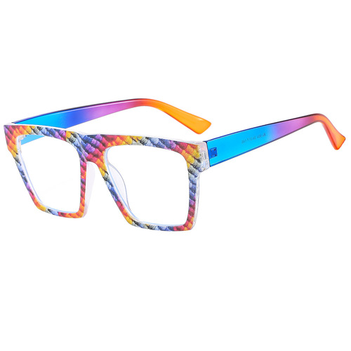  New Trendy Rainbow Color Anti-Blue Light Flat Mirrors European and American Internet Celebrities Street Photography Face-Slimming Glasses Frame BL904