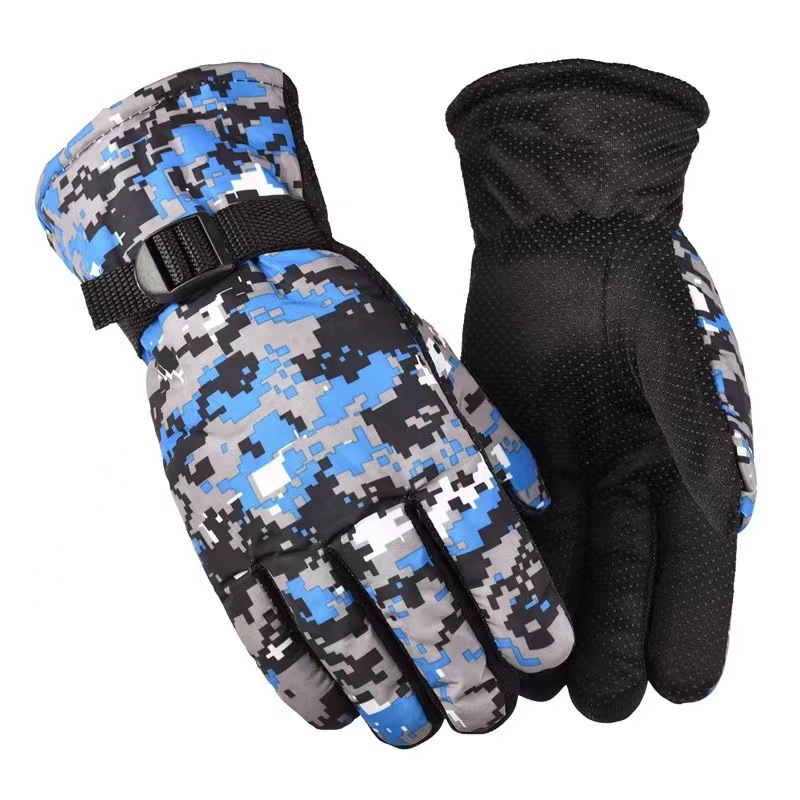 Winter Cycling Warm Camouflage Gloves, Street Vendor Ten-Yuan Store Manufacturer, In-Stock Non-Slip Handlebar, Fleece-Lined, Thick, Windproof