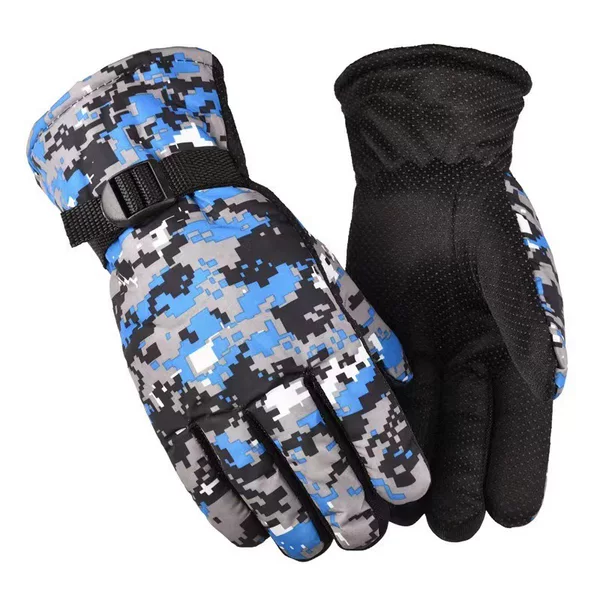 Winter Cycling Warm Camouflage Gloves, Street Vendor Ten-Yuan Store Manufacturer, In-Stock Non-Slip Handlebar, Fleece-Lined, Thick, Windproof