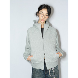 [know when] new architectural sense short raglan long sleeve air cotton double pull head hooded vests coat women V8202