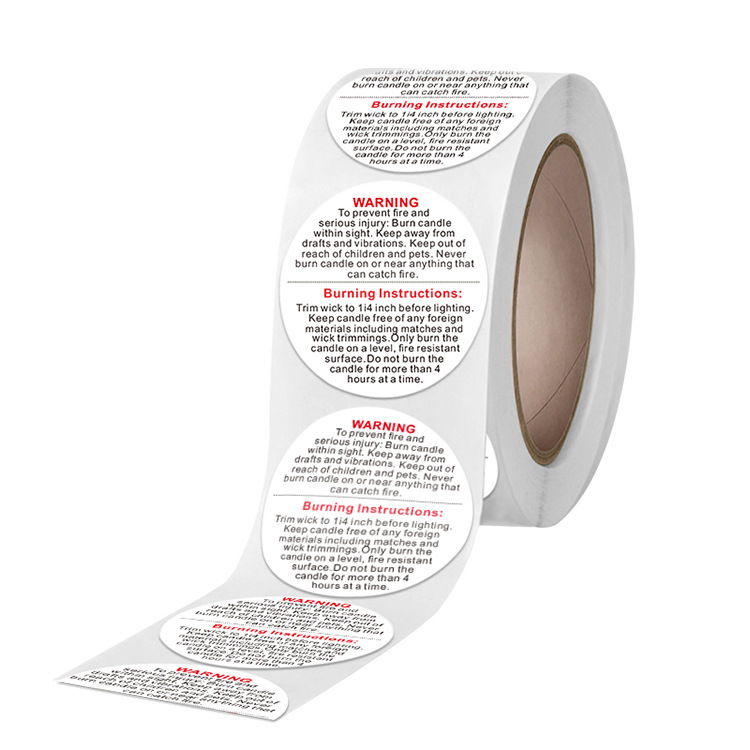 1.5 Inch Black And White Warning Round Warning Stickers Self-adhesive Labels display picture 4