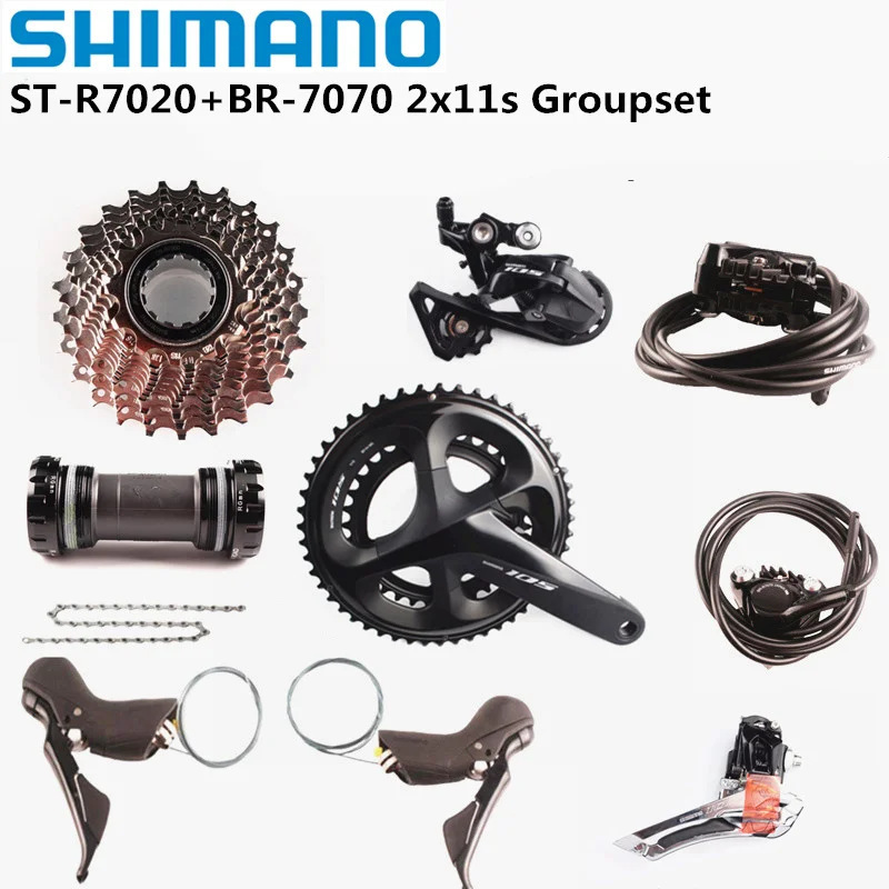 Shimano 105 R7020 Groupset R7025 2×11 Speed Road Bike Oil Pressure Disc Brake Shifting Groupset