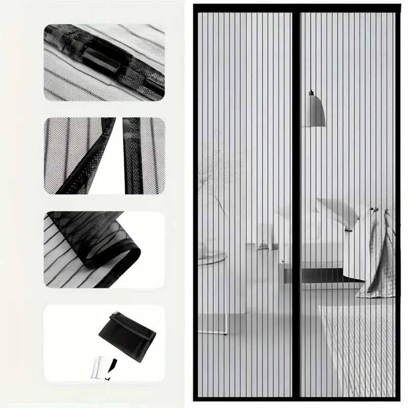 Magnetic Mosquito Net Door Curtain, Mosquito-Proof Screen Door Curtain, No-Drill Door Curtain, Bedroom Privacy Curtain, Summer Door Curtain