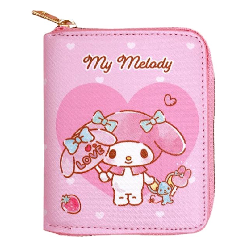 New Pu Casual Short Zipper Wallet, Love Card Holder, Key Bag, Loose Coin Purse, Coin Bag
