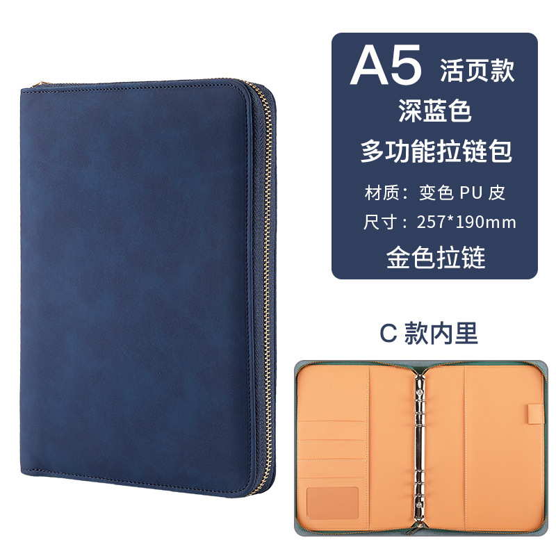 8.5inch 다크 블루 C 스타일 골드 지퍼