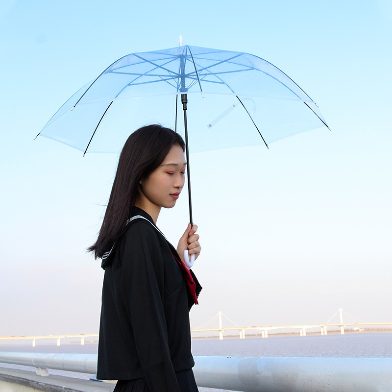 透明雨伞加大强抗风包邮折叠长柄女简约韩版森系清新双人网红|undefined