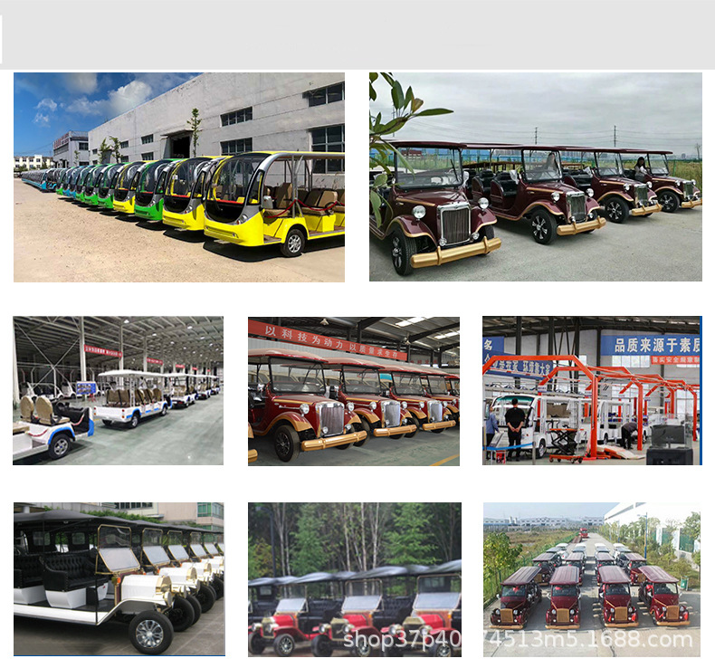 Electric Vintage Car, Four-Wheel Sightseeing Car, 5-Seater, Direct Supply from the Manufacturer, Suitable for Scenic Spots, Touring, Rv Viewing, Golf Cart
