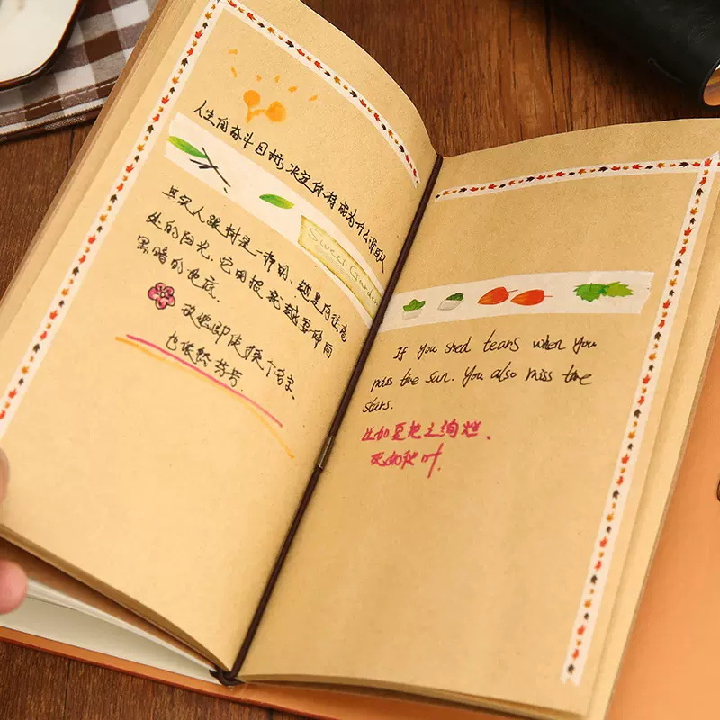 ノートカバー 本革ゴムバンド留めノートカバー多機能収納付き