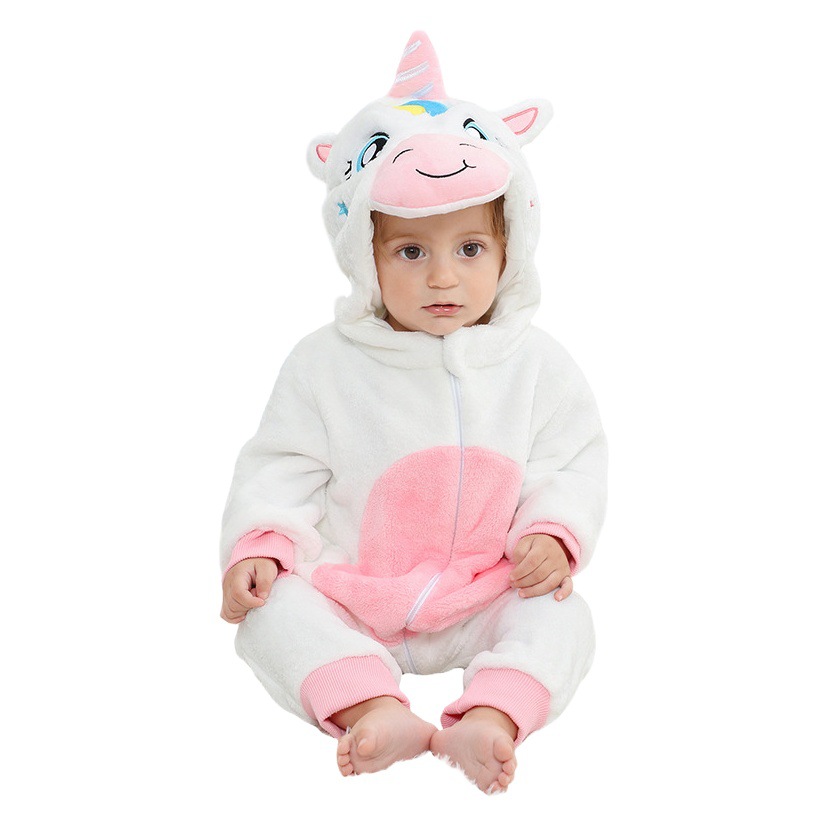 Cute and Unique Animal-Shaped Onesie for Babies, Class a Flannel Romper, Cross-Border Flannel Romper Onesie