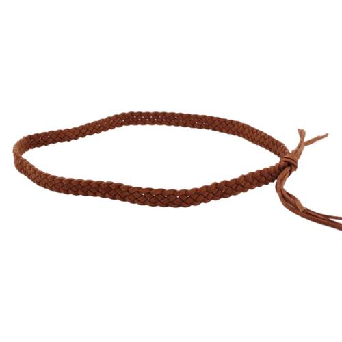Retro Minimalist Hat Band Deep Brown Korean Fleece Lined Summer Grass Hat Circle