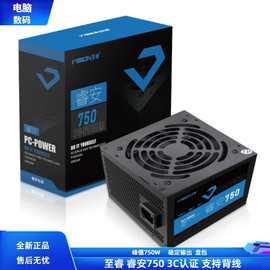 至睿睿安750 台式机电脑静音电源额定500W 支持走背线下置电源