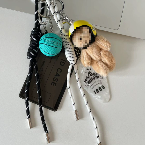 Yellow helmet, basketball pendant