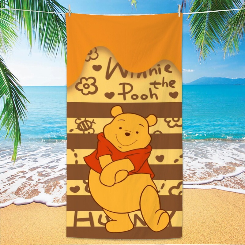 Disney Winnie the Pooh Cartoon Bath Towel Microfiber Quick-Drying Water-Absorbent Children's Beach Towel Outdoor Portable Blanket