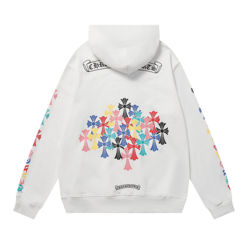 25新款chrome Hearts 克罗伈卫衣十字架马蹄情侣连帽卫衣工厂批发|undefined