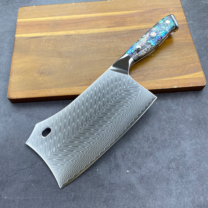 Vg10 Steel Core 67-Layer Damascus Pattern Steel Knife for Chopping and Cutting Meat and Vegetables Household Kitchen Knife
