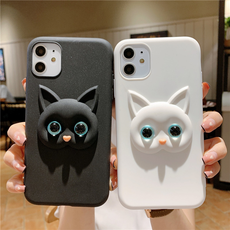Protective Phone Case For IPhone 17 16 15 14 13 12 11 Pro Promax Plus For IPhone Case Stereo Hi Leather Cat Creative Cartoon Redmi NOTE14S Cute Girl_voghion.com
