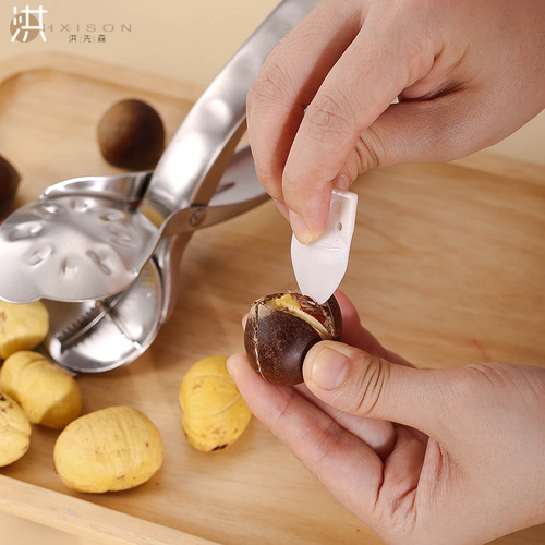 304 stainless steel chestnut opener, cross sawtooth shelling and corer, nut peeling tool, walnut clip for home use