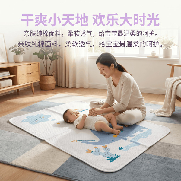 Cotton children's waterproof double-sided big diaper for new born