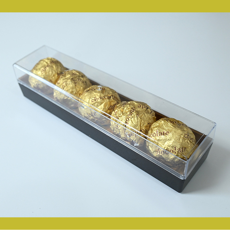 Caja de plástico de 3 gránulos 5 gránulos cuadrados Jinsha bola de chocolate dulces de boda caja de regalo PS caja de plástico