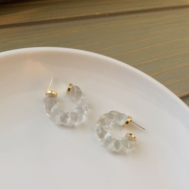 Title 14, Orecchini a forma di C con design vintage a spi...