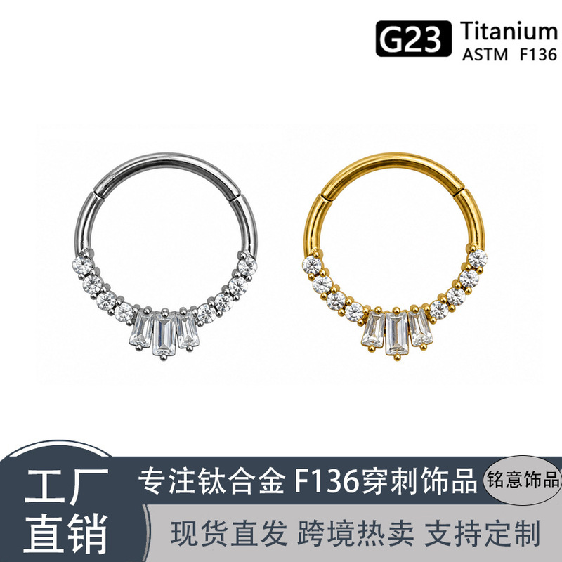 316L stainless steel titanium steel zircon nose ring, ear soft ring, earrings, body piercing jewelry, custom closed ring 316L stainless steel titanium steel zircon nose ring, ear soft ring, earrings, body piercing jewelry, custom closed ring